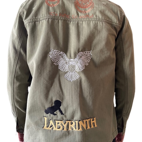 The LABYRINTH Custom embroidered jacket / David Bowie winter teen  Medium 🎄 - Picture 5 of 14